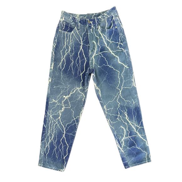 Lightning Printed Denim Jeans Size XS - Picture 2 of 4